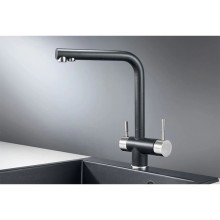 Смеситель для кухни с подключением к фильтру Granula шварц 2305sv