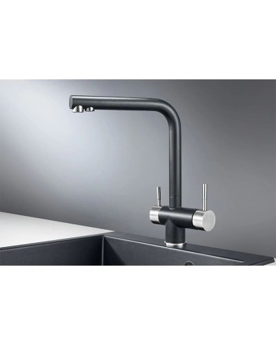 Смеситель для кухни с подключением к фильтру Granula шварц 2305sv
