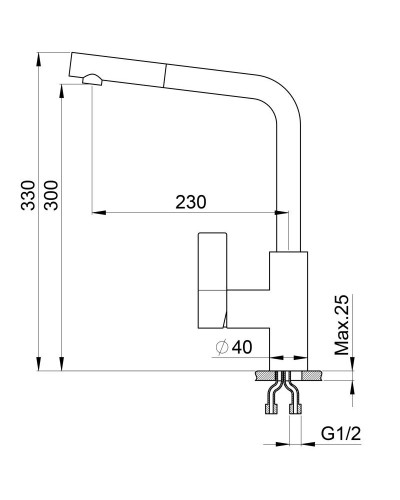 Смеситель для кухни Granula черный 2501bl