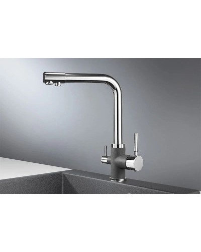 Смеситель для кухни с подключением к фильтру Granula графит 3015bg