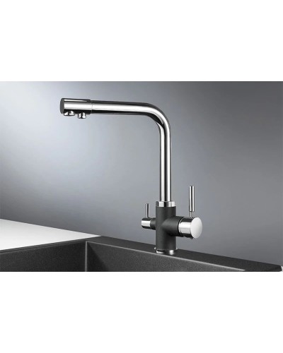 Смеситель для кухни с подключением к фильтру Granula черный 3015bl