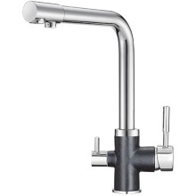 Смеситель для кухни с подключением к фильтру Granula шварц 3015sv