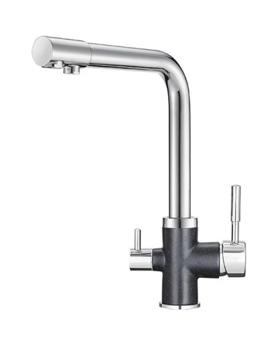 Смеситель для кухни с подключением к фильтру Granula шварц 3015sv