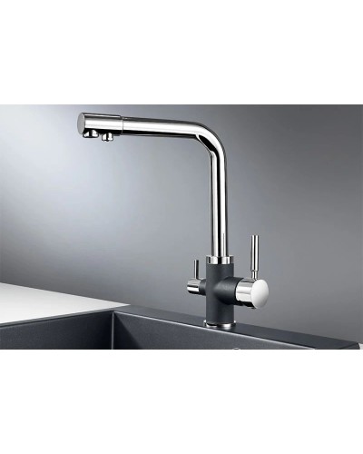 Смеситель для кухни с подключением к фильтру Granula шварц 3015sv