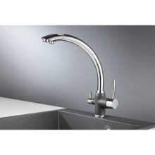 Смеситель для кухни с подключением к фильтру Granula графит 3167bg