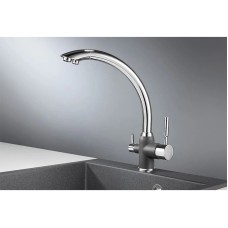 Смеситель для кухни с подключением к фильтру Granula графит 3167bg