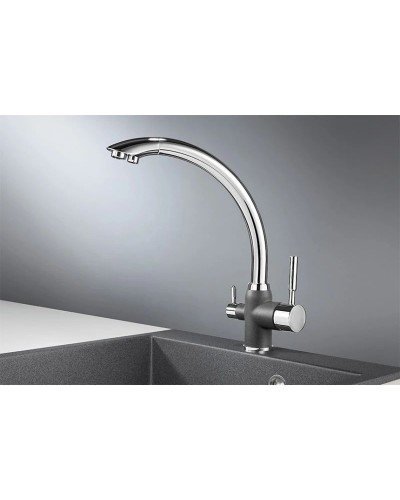 Смеситель для кухни с подключением к фильтру Granula графит 3167bg