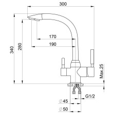 Смеситель для кухни с подключением к фильтру Granula классик 3167cl