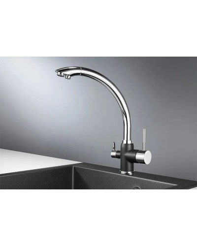 Смеситель для кухни с подключением к фильтру Granula черный 3167bl