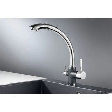 Смеситель для кухни с подключением к фильтру Granula шварц 3167sv