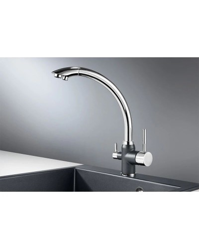 Смеситель для кухни с подключением к фильтру Granula шварц 3167sv