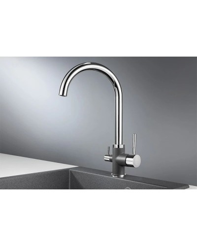 Смеситель для кухни с подключением к фильтру Granula графит 3168bg