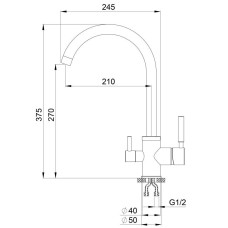 Смеситель для кухни с подключением к фильтру Granula пирит 3168pr