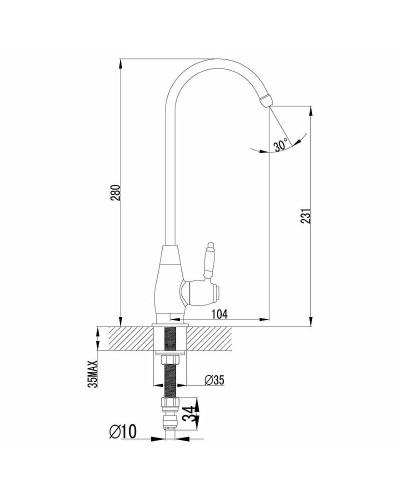 Кран для одного типа воды Lemark Comfort LM4840B Бронза