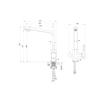 Смеситель для кухни с подключением фильтра WONZON & WOGHAND, Черный матовый (WW-88458003-MB)
