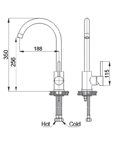 Смеситель для кухни GranFest бежевый 7651