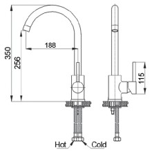 Смеситель для кухни GranFest серый 7651