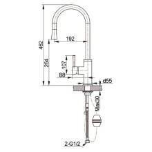 Смеситель для кухни GranFest черный 7652