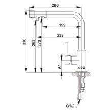 Смеситель для кухни с подключением к фильтру GranFest белый 7671