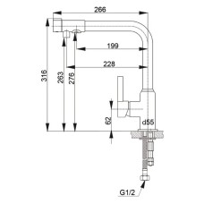 Смеситель для кухни с подключением к фильтру GranFest песок 7671