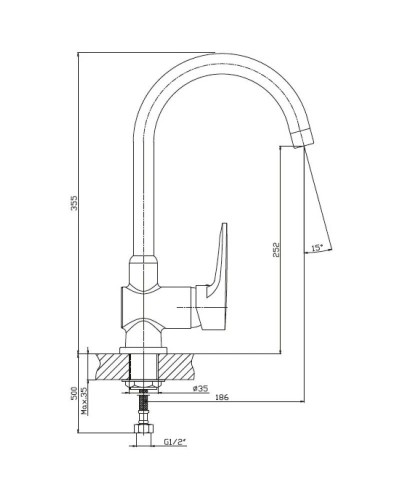 Смеситель для кухни GranFest бежевый 3023