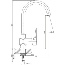 Смеситель для кухни GranFest терракот 3023