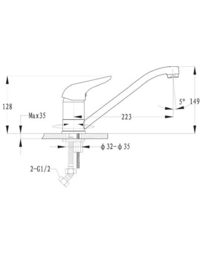 Смеситель для кухни GranFest бежевый 2124