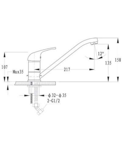 Смеситель для кухни GranFest салатовый 1023