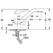 Смеситель для кухни с подключением к фильтру GranFest иней 2624-1