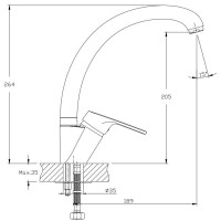 Смеситель для кухни GranFest Quarz серый GF-Z3323