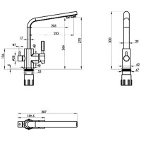 Смеситель для кухни Felice 1516-3 basalto 23.3x14 см