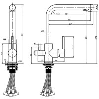 Смеситель для кухни Felice 1718-7 grigio 22x14.1 см