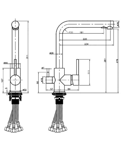 Смеситель для кухни Felice 1718-8 latte 22x14.1 см