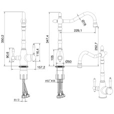 Смеситель для кухни Felice 1819-10 nero opaco 22.9x15.7 см