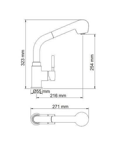 Смеситель для кухни WasserKRAFT A8247 Бронза темная