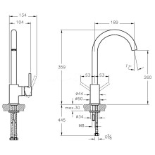 Смеситель для кухни Vitra Minimax S A42091EXP Хром