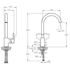 Смеситель для кухни Vitra Minimax S A42091EXP Хром