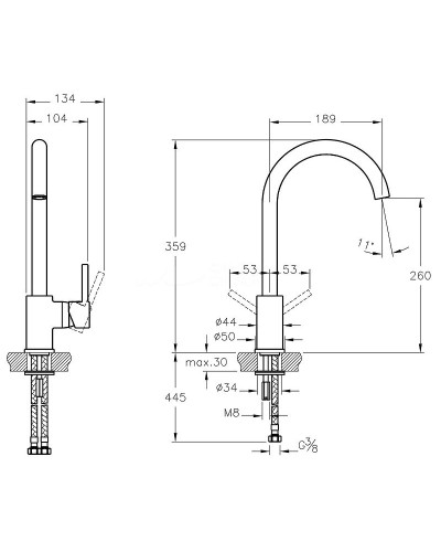 Смеситель для кухни Vitra Minimax S A42091EXP Хром