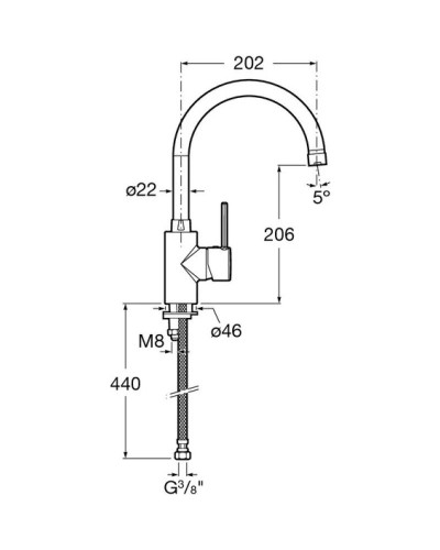 Смеситель для кухни Roca Targa 5A8460C00