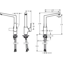 Смеситель для кухни Oras Twista 3838F