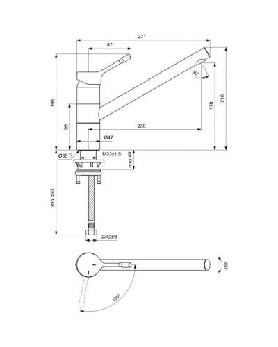 Смеситель для кухни CoolStart Ideal Standard Ceralook BC295AA