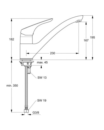 Смеситель для кухни Ideal Standard Cerasprint New B5344AA