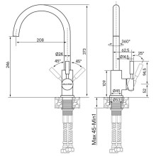 Смеситель для кухни Paulmark Holstein Ho212063-COCR