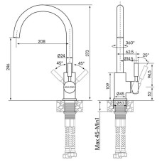 Смеситель для кухни Paulmark Holstein Ho212063-COCR