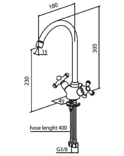 Смеситель для кухни Damixa Retro 230000000 Хром