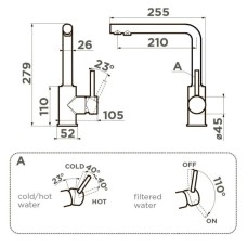 Смеситель для кухни с подключением к фильтру Omoikiri Nakagawa 2 Plus-BL черный 4994414