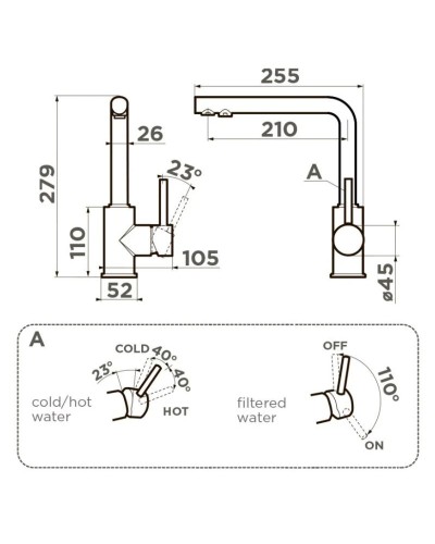 Смеситель для кухни с подключением к фильтру Omoikiri Nakagawa 2 Plus-BL черный 4994414