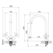 Смеситель для кухни IDDIS Jeals 59000T4C+W04