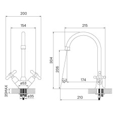 Смеситель для кухни IDDIS Jeals 59000T4C+W04