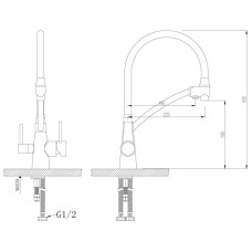 Смеситель для кухни с фильтром Lemark Comfort LM3071C-Gray + H851P00